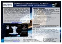 2nd PAZ Polarimetric Radio Occultations User Workshop